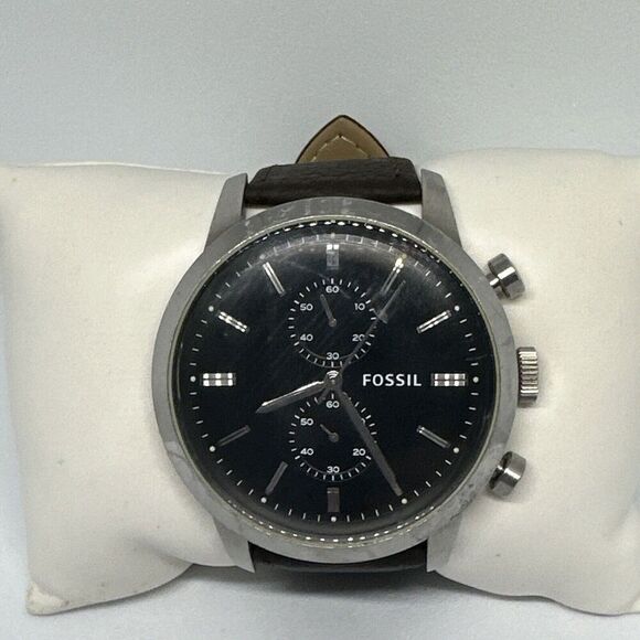 Fossil Townsman FS4866 Men's Brown Leather Analog Dial Chronograph Watch HME191 - Picture 1 of 11